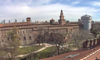 Castello Sforzesco webkamera Milánó